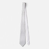 Cravate Motif mini points noirs sur fond blanc (Devant)