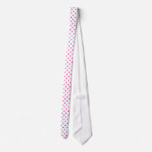 Cravate Motif mini points rose vif sur fond blanc (Dos)