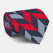 Cravate Motif minimal gris rouge squelette (Roulé)