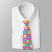 Cravate Motif minimal rose-rose-jaune (Attaché)