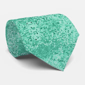Cravate Motif Mint-Green Disco Parties scintillant & Étinc (Roulé)