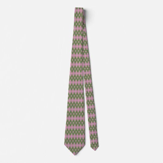 Cravate Motif miroir feuille verte (Devant)