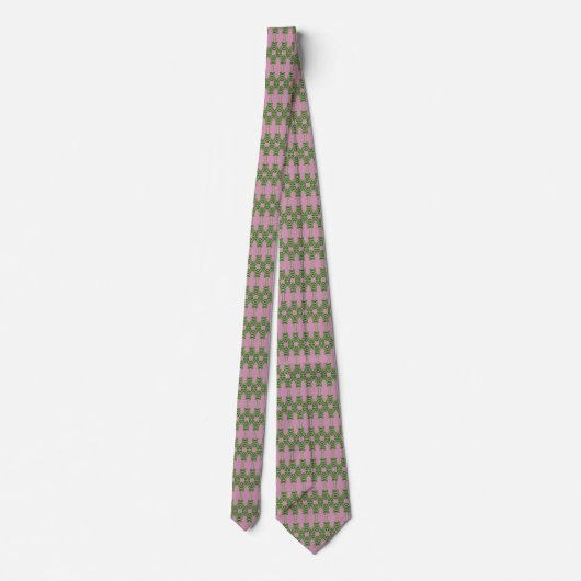Cravate Motif miroir feuille verte (Dos)