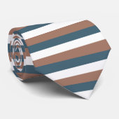 Cravate Motif Mocha Brown Turquoise blanc (Roulé)