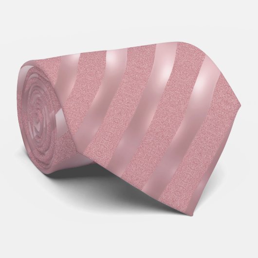 Cravate Motif Modèle  Rose Élégant Parties scintillant d'o (Roulé)