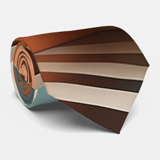 Cravate Motif moderne abstrait orange jaune brun (Roulé)
