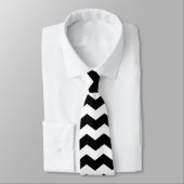 Cravate Motif moderne Chevron noir et blanc (Attaché)