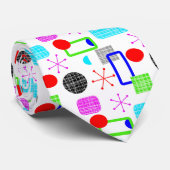 Cravate Motif moderne coloré du milieu du siècle (Roulé)