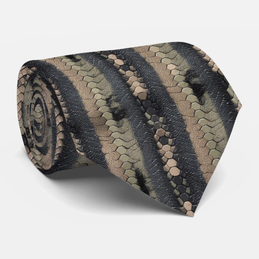 Cravate Motif moderne de peau de serpent (Roulé)