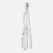 Cravate Motif moderne en marbre blanc gris noir (Devant)