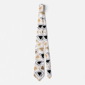 Cravate Motif moderne Gold and Black Hearts (Devant)