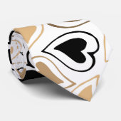Cravate Motif moderne Gold and Black Hearts (Roulé)
