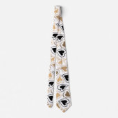 Cravate Motif moderne Gold and Black Hearts (Dos)