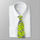 Cravate Motif moderne Lime Green Silver Grey (Attaché)