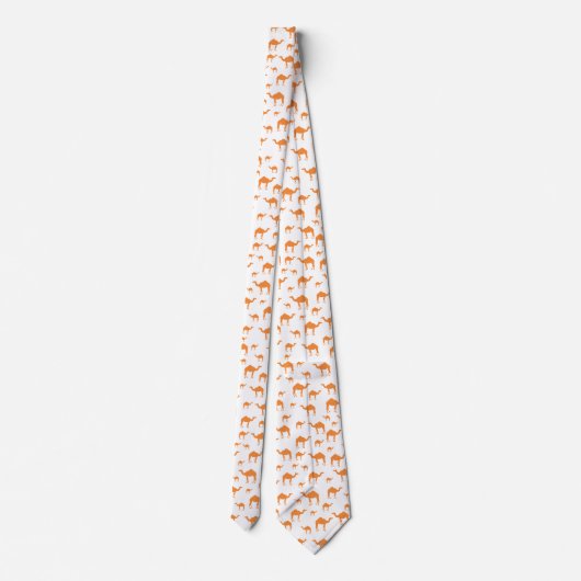 Cravate Motif moderne orange et blanc (Dos)