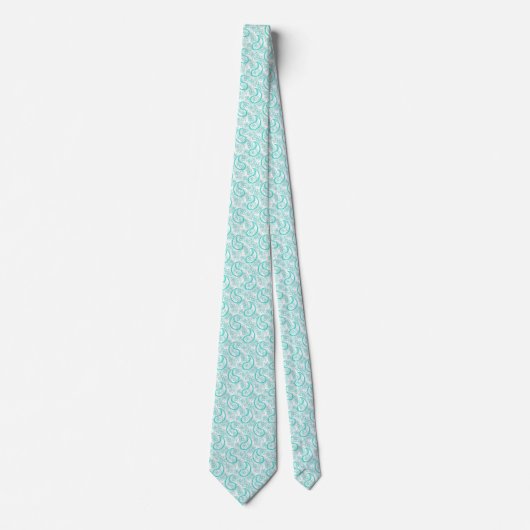 Cravate Motif monochrome bleu turquoise (Devant)