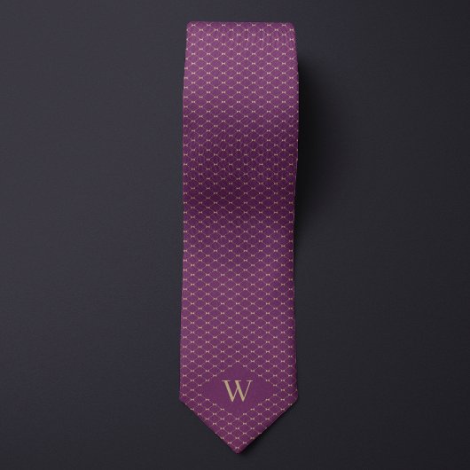Cravate Motif Monogram Gold Chain Link