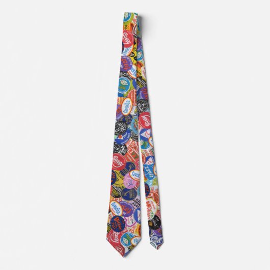 Cravate Motif Montage Sticker Fruit (Devant)