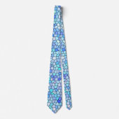 Cravate Motif Mosaïque Bleu (Devant)