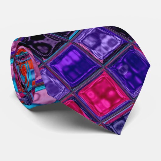 Cravate Motif mosaïque en verre tendu #16 (Roulé)