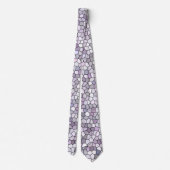 Cravate Motif mosaïque gris violet (Dos)