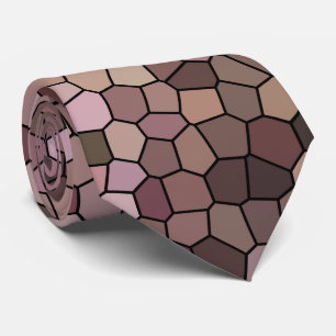 Cravate Motif Mosaïque Marron