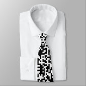 Cravate Motif Motif QR noir et blanc (Attaché)