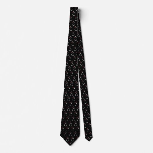 Cravate Motif motoneige d'hiver mignon noir (Devant)