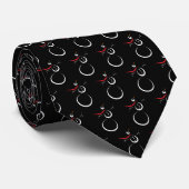 Cravate Motif motoneige d'hiver mignon noir (Roulé)