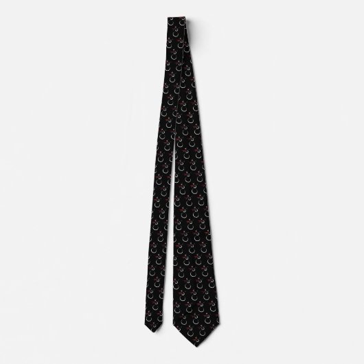 Cravate Motif motoneige d'hiver mignon noir (Dos)