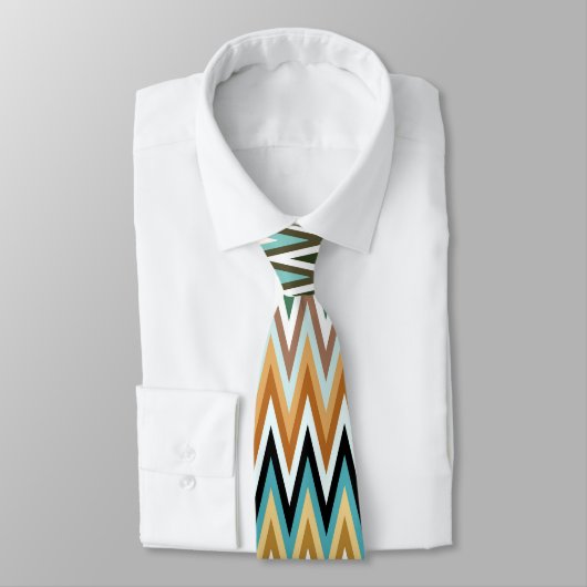 Cravate Motif multicolore Zigzag (Attaché)