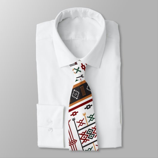 CRAVATE MOTIF MZEB AMAZIGH SYMBOLE DES BERBERES (Attaché)