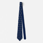Cravate Motif Navy Blue and Gold Palm Tree (Devant)