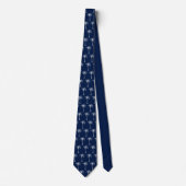 Cravate Motif Navy Blue and White Palm Tree (Devant)