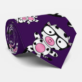 Cravate Motif nerd pourpre de vache (Roulé)