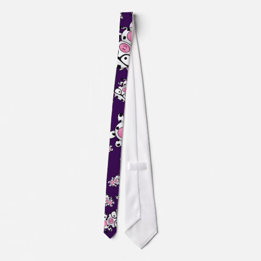 Cravate Motif nerd pourpre de vache (Dos)