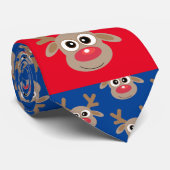 Cravate Motif Noël Fun Blue de Noël (Roulé)