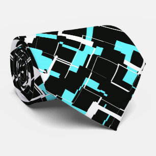 Cravate Motif noir blanc bleu tendance cool