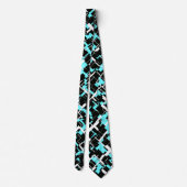 Cravate Motif noir blanc bleu tendance cool (Dos)