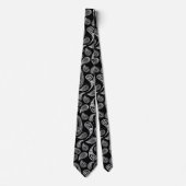 Cravate Motif noir blanc Paisley (Devant)