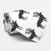 Cravate Motif noir de cerfs de Noël (Roulé)