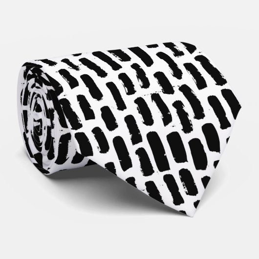 Cravate Motif noir de courses de brosse (Roulé)