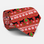 Cravate Motif noir de Noël d'andouillers de Labrador (Roulé)