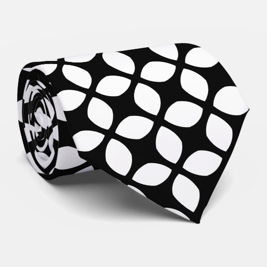 Cravate Motif noir et blanc (Roulé)
