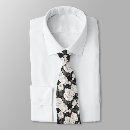 Cravate Motif noir et blanc (Attaché)