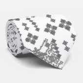 Cravate motif noir et blanc avec un arrière - plan blanc (Roulé)