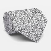 Cravate Motif noir et blanc d'art déco (Roulé)