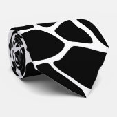 Cravate Motif noir et blanc de girafe de poster de animal (Roulé)