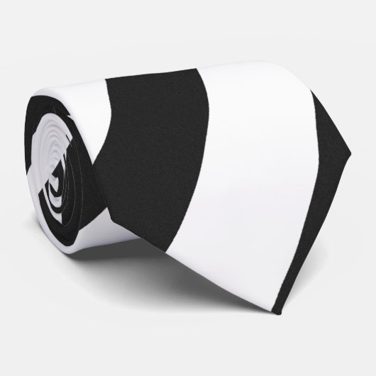 Cravate Motif noir et blanc de remous (Roulé)