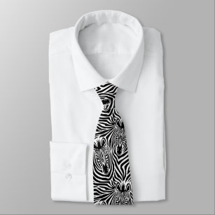 Cravate Motif noir et blanc d'impression à la mode de
